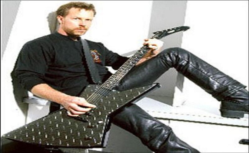 Man Holding Guitar — Black, Serious, Photograph