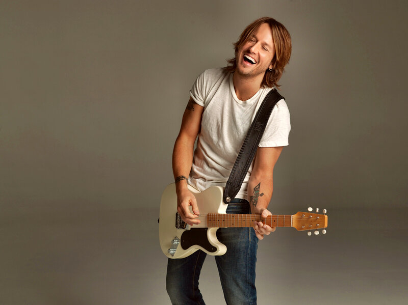 Man Holding Guitar — White, Joyful