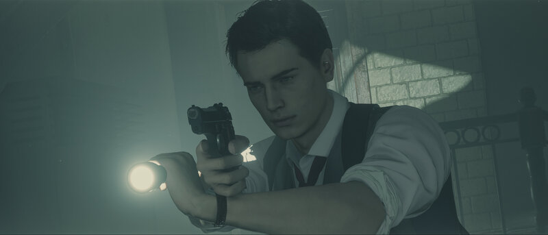 Man Holding Gun and Flashlight