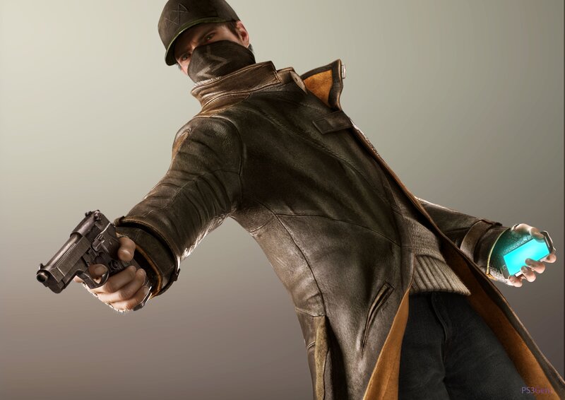 Man Holding Gun and Phone — Brown