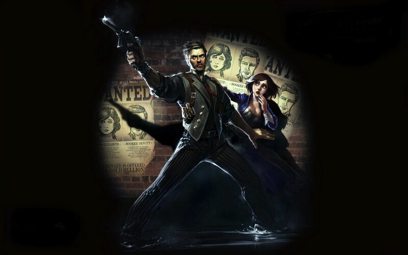 Man Holding Gun and Woman — Black, Dramatic