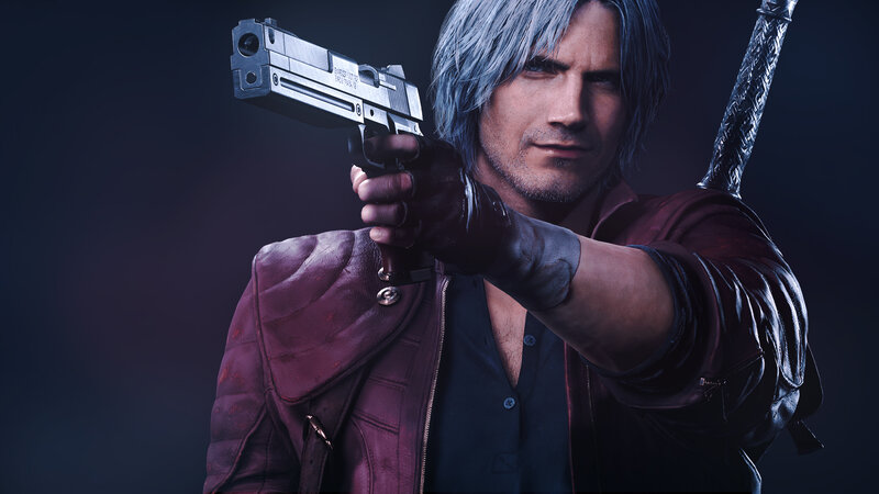 Man Holding Gun — Black, Dramatic, 3d Render, Sword