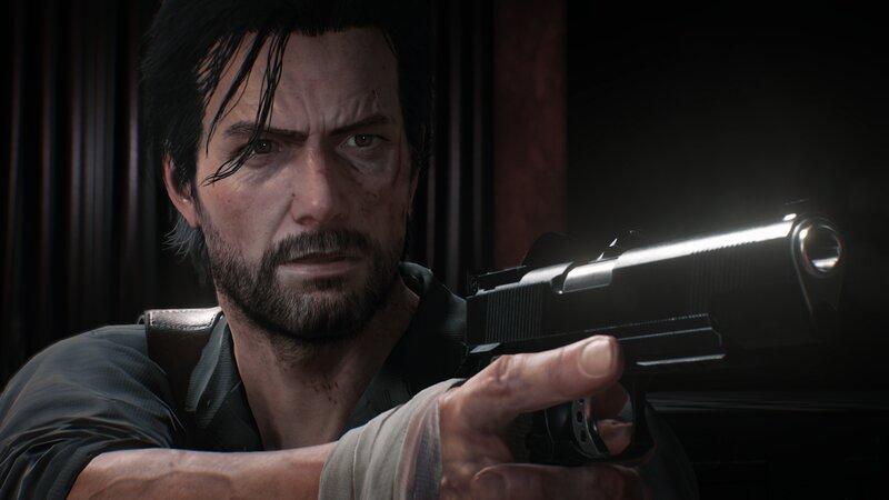 Man Holding Gun — Black, Tense, 3d Render