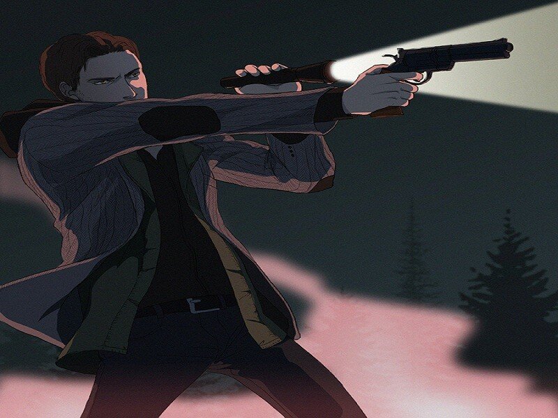 Man Holding Gun — Dark Green