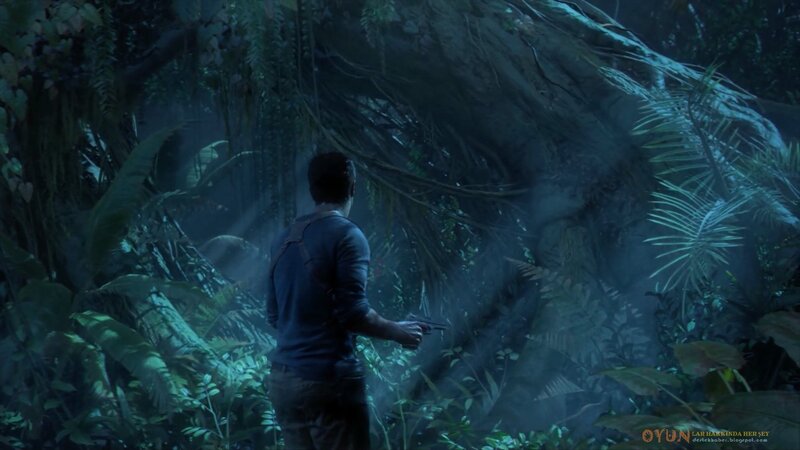 Man Holding Gun in Jungle — Green, Dark, Tense