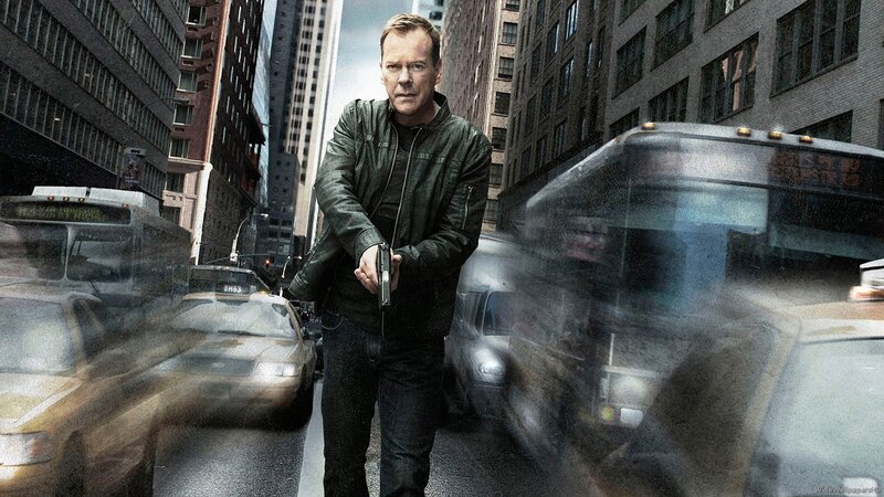 Man Holding Gun in Street — Gray