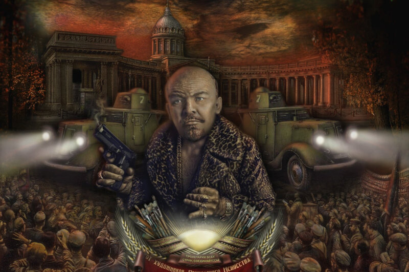 Man Holding Gun — Red, Dramatic, Sunset