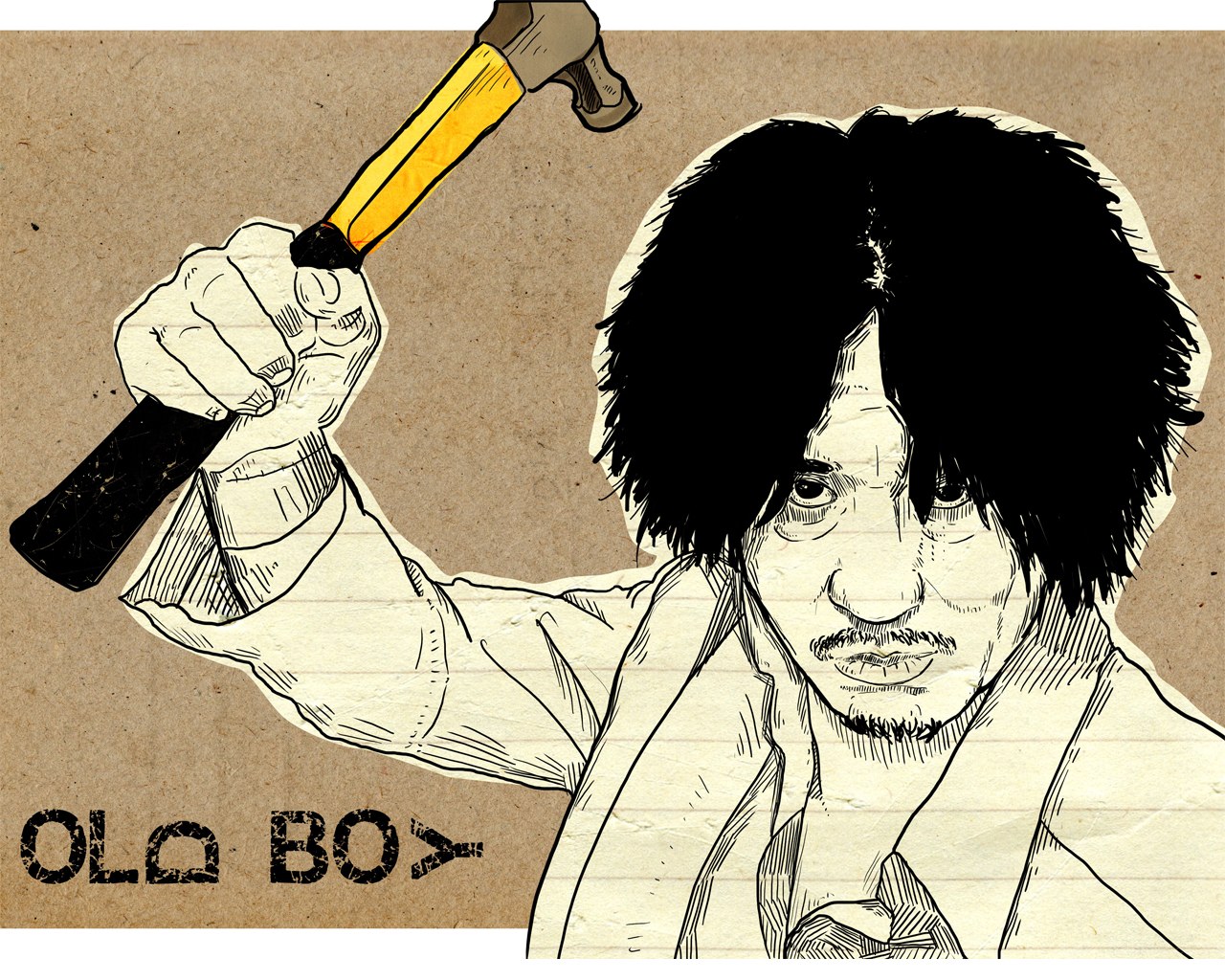 man holding hammer illustration