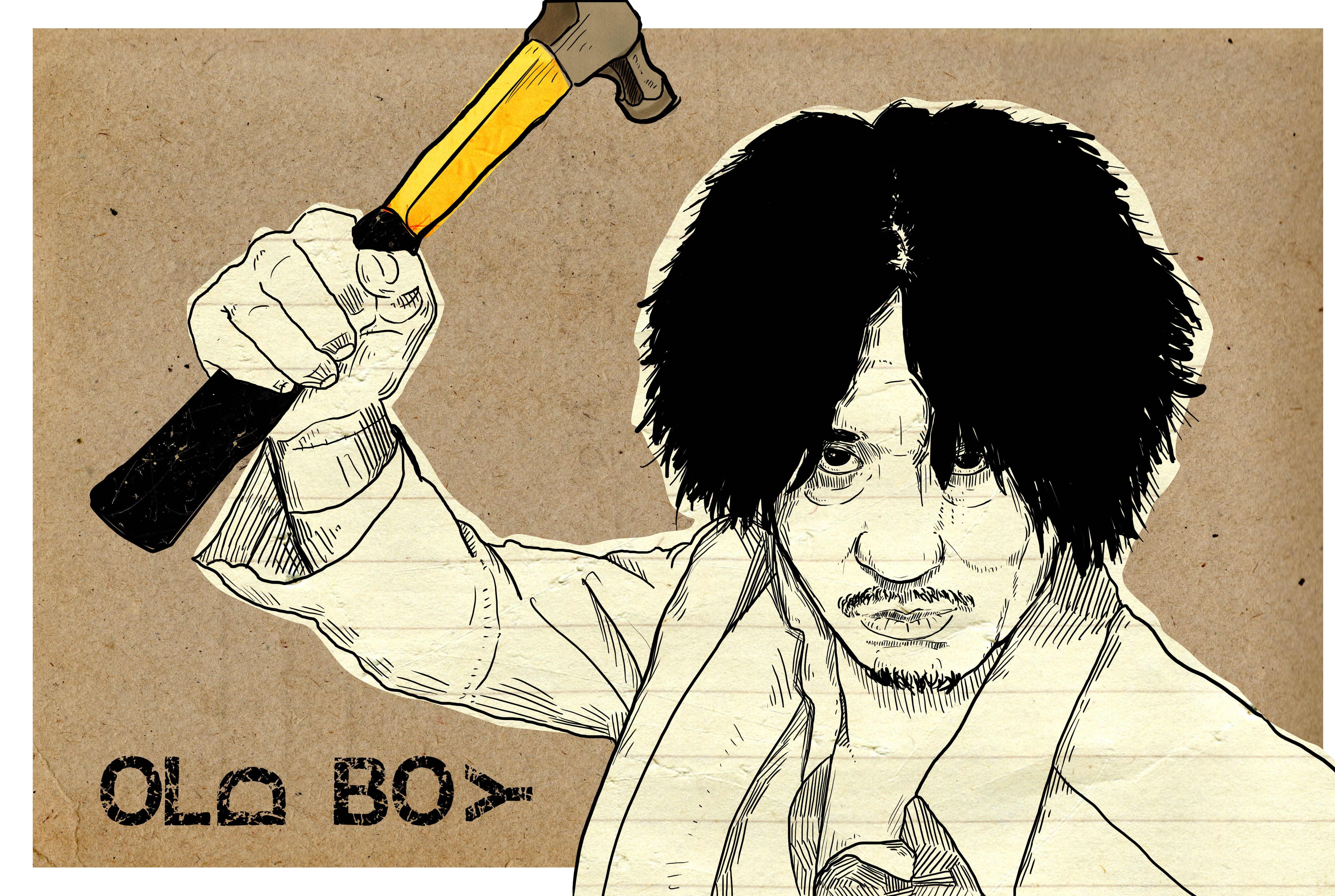 man holding hammer illustration