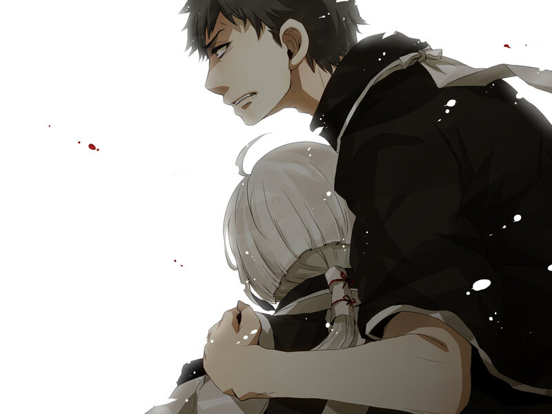 Man Holding Injured Girl — White