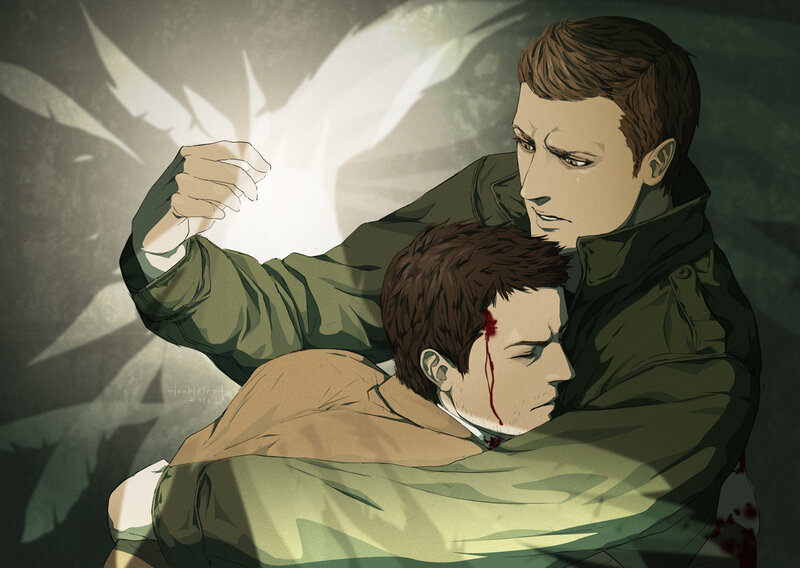 Man Holding Injured Man