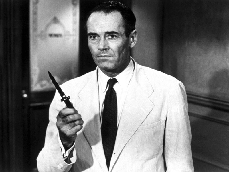 Man Holding Knife — Black, Dramatic, Photograph, Suit