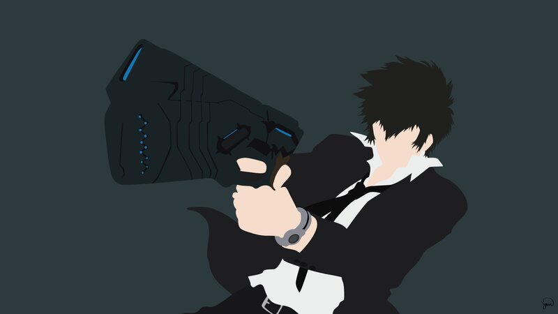 Man Holding Large Gun — Black, Dramatic, Anime