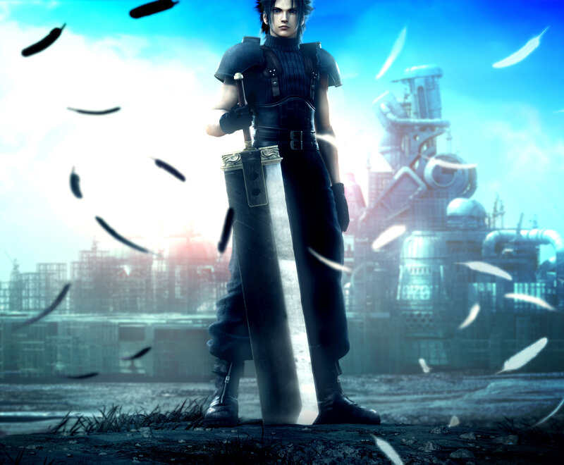 Man Holding Large Sword — Blue, Dramatic