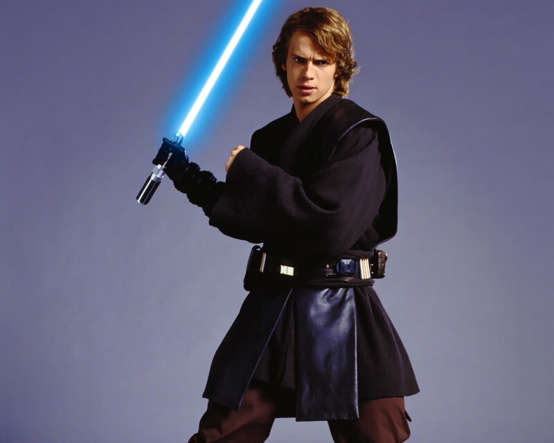 Man Holding Lightsaber — Black, Dramatic, Photograph, Robe, Belt, Blue, Purple