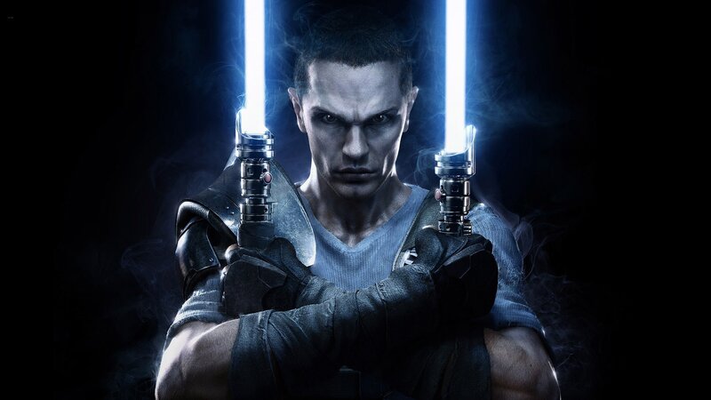 Man Holding Lightsabers — Black, Dramatic, Night, Digital Art, Smoke