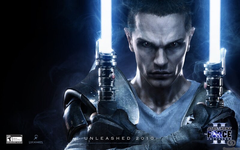 Man Holding Lightsabers — Blue