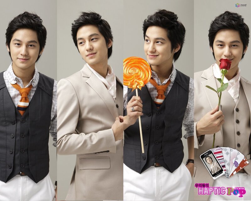 man holding lollipop and rose