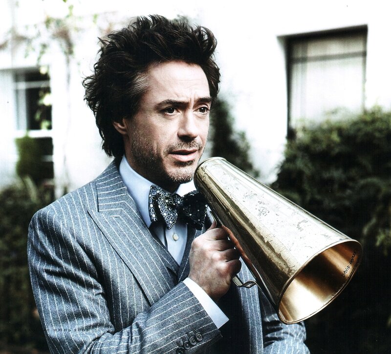 Man Holding Megaphone — Gray
