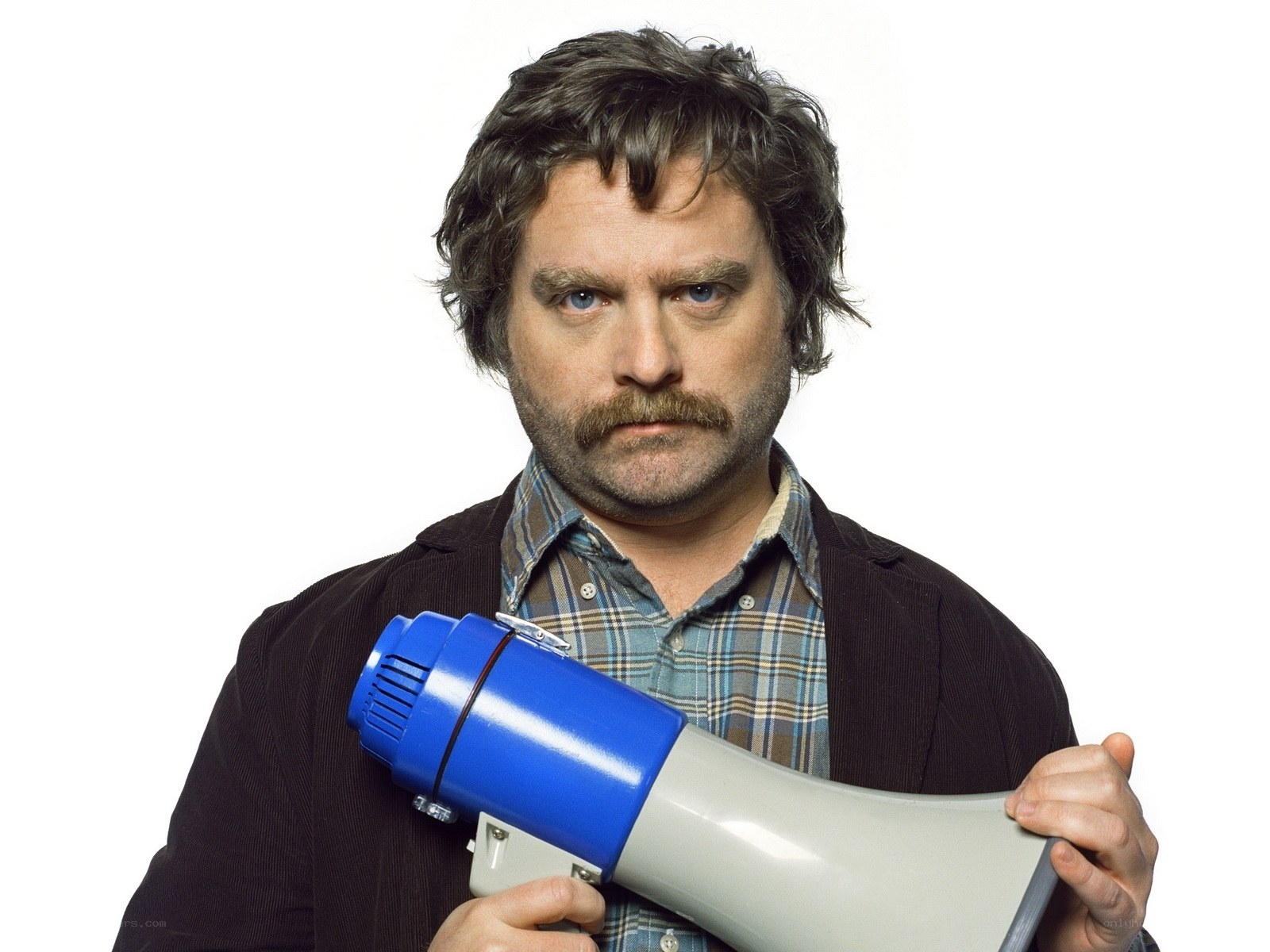 man holding megaphone