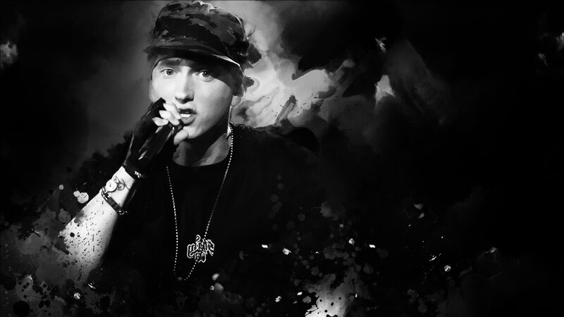 Man Holding Microphone — Black, Dramatic, Digital Art