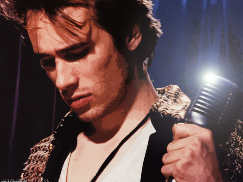 Man Holding Microphone — Blue