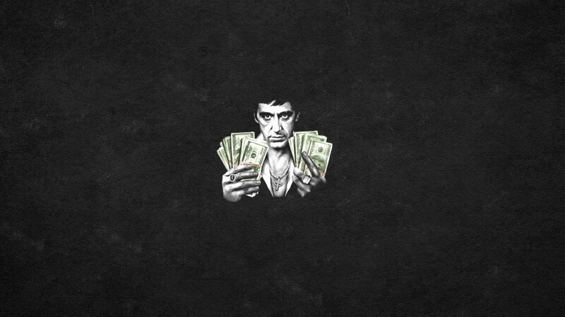 Man Holding Money — Black, Dramatic, Illustration, Ring, Necklace