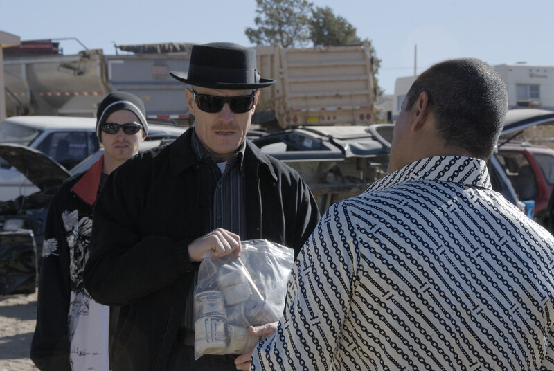 Man holding money in a bag