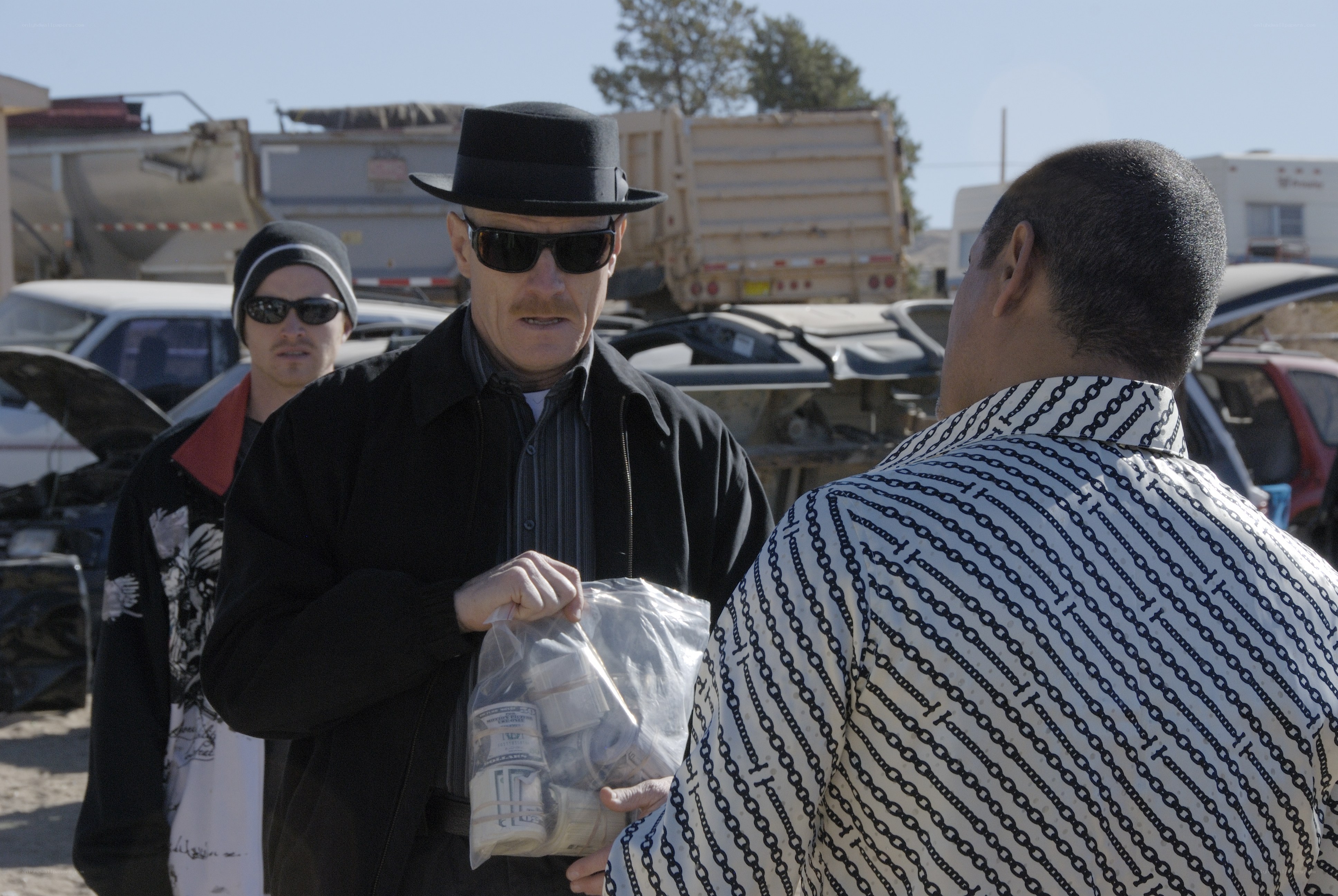 Man holding money in a bag