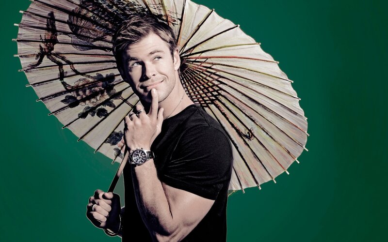 Man Holding Parasol — Green