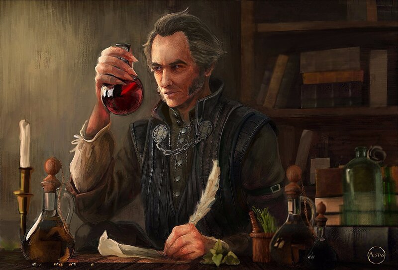 Man Holding Potion Bottle