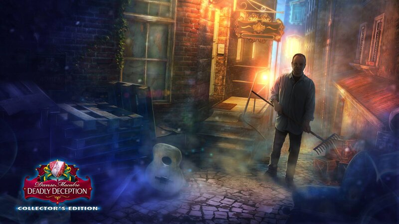 Man Holding Rake in Alley