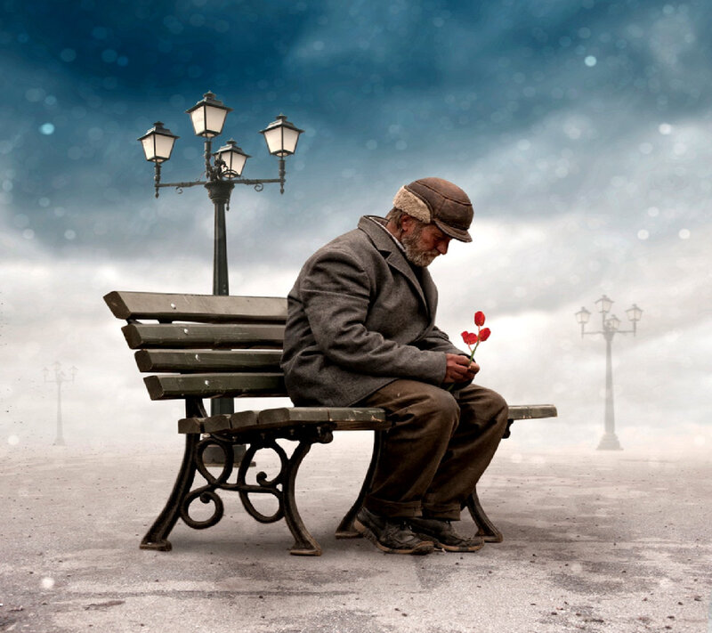 Man Holding Red Flower