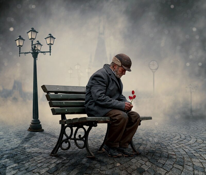 Man Holding Red Flowers