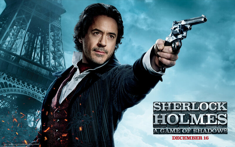Man Holding Revolver — Blue, Dramatic