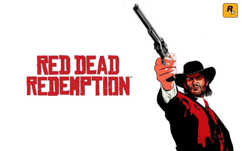 Man Holding Revolver — Red