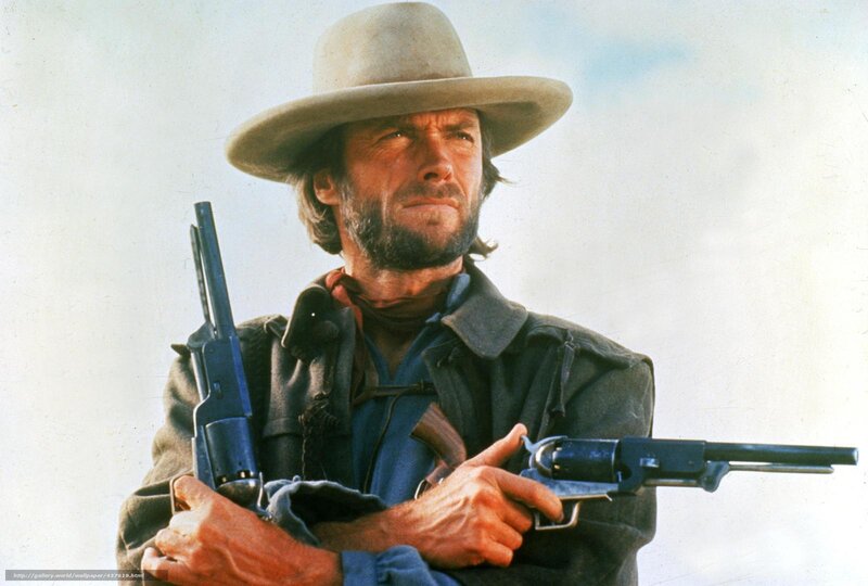 Man Holding Revolvers — Brown