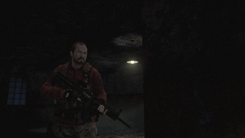 Man Holding Rifle — Black, Dark, Tense