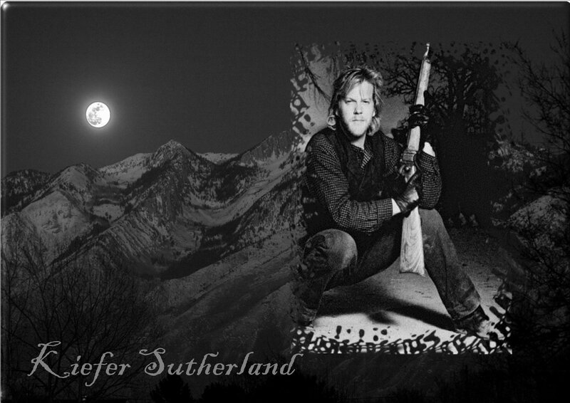 Man Holding Rifle — Black, Dramatic, Night