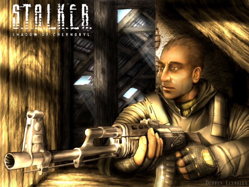 Man Holding Rifle — Brown, Dramatic, Digital Art, Wooden Structure