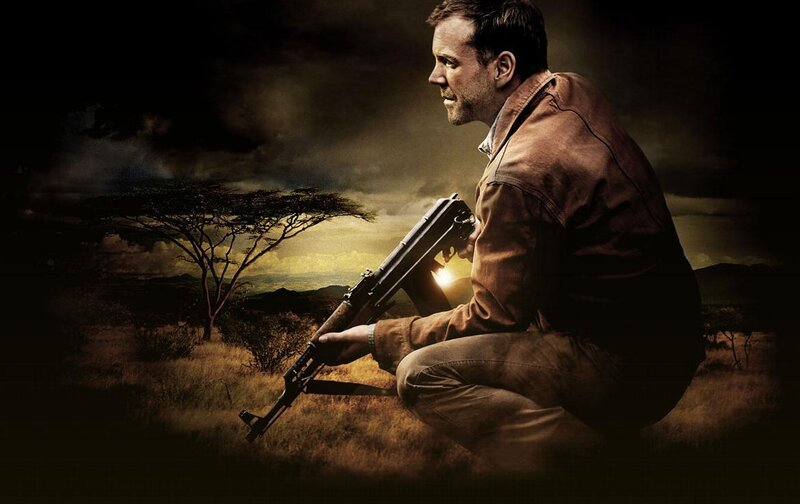 Man Holding Rifle — Brown, Dramatic