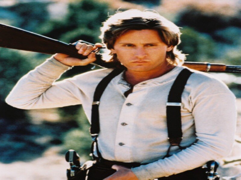 Man Holding Rifle — White