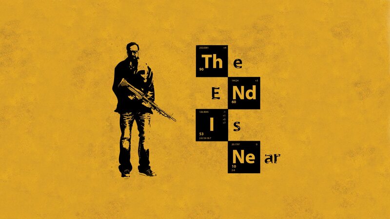 Man Holding Rifle — Yellow, Dramatic, Illustration, Periodic Table