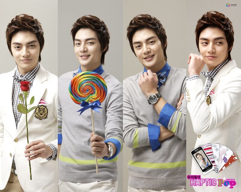 Man Holding Rose and Lollipop — White