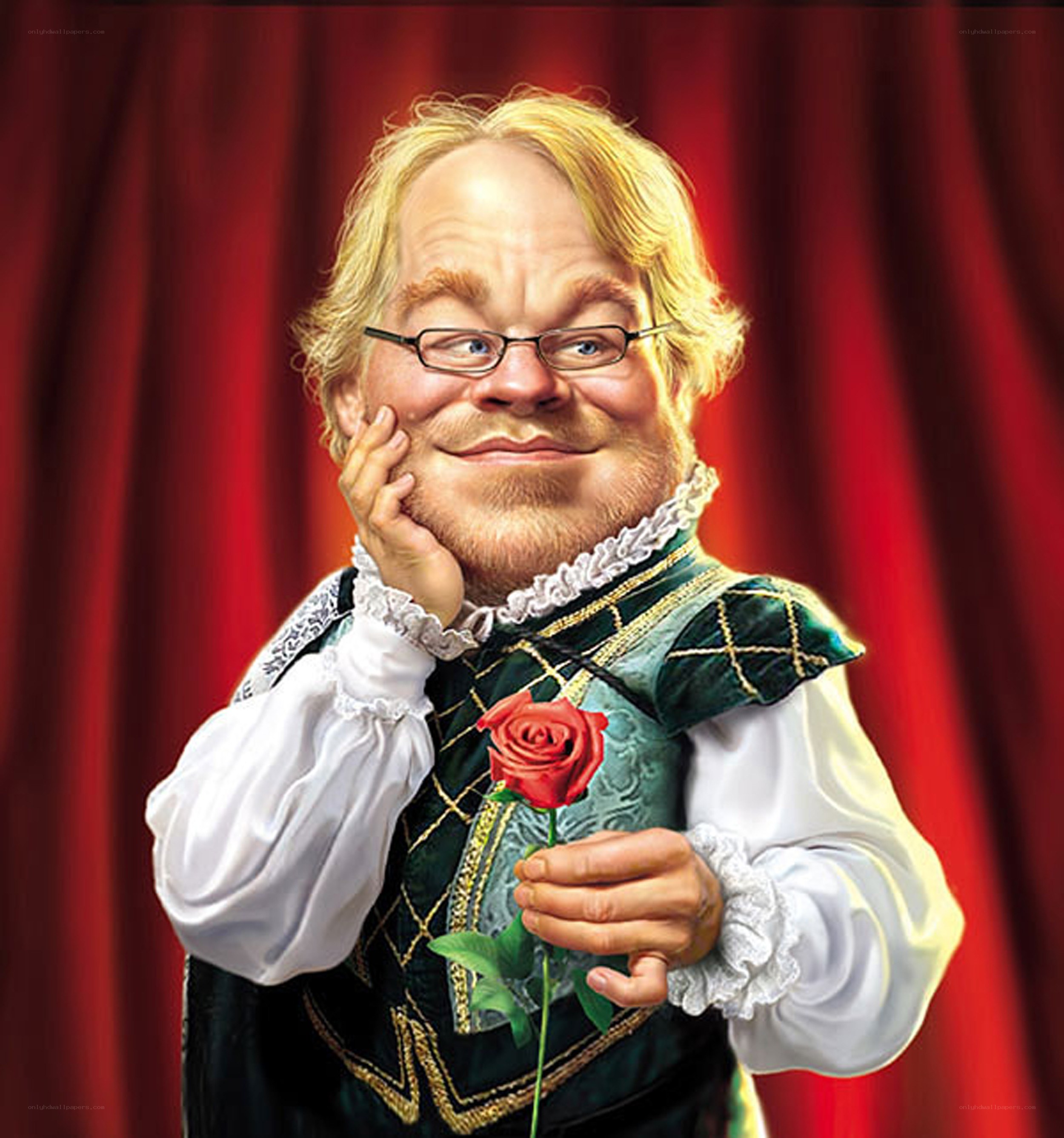 man holding rose in costume