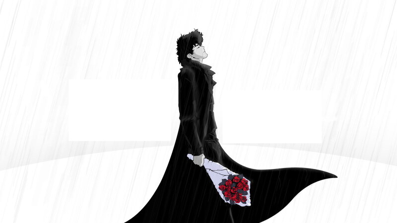 Man Holding Roses — Black
