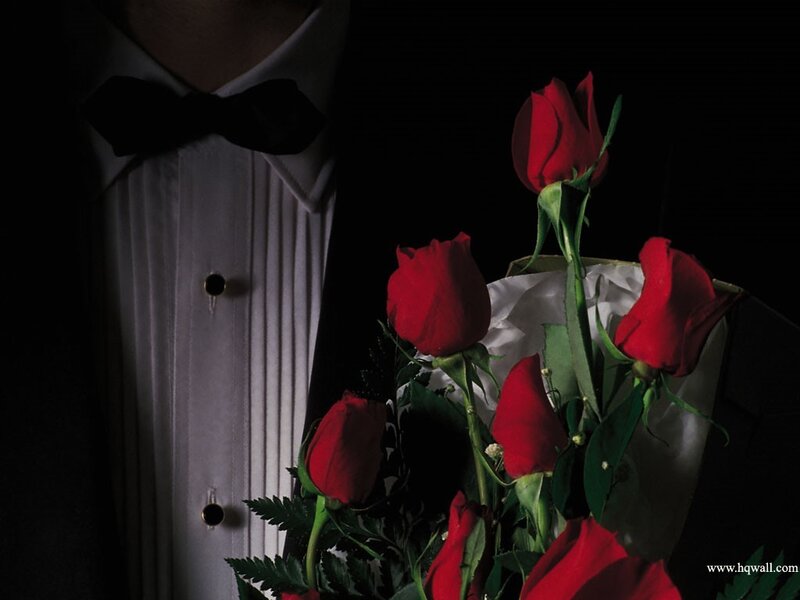 Man Holding Roses — Red