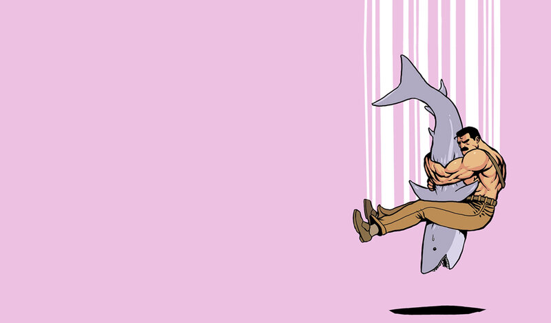 Man Holding Shark — Pink