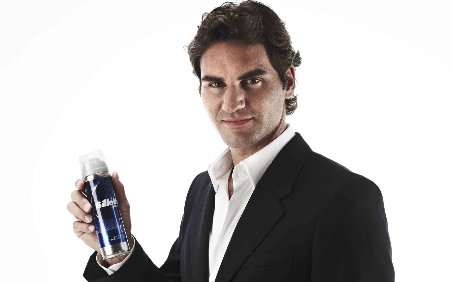 man holding shaving cream