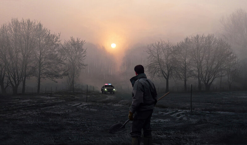 Man Holding Shovel